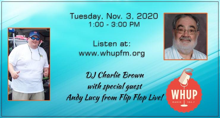 Andy Lucy on the air with Charlie Brown